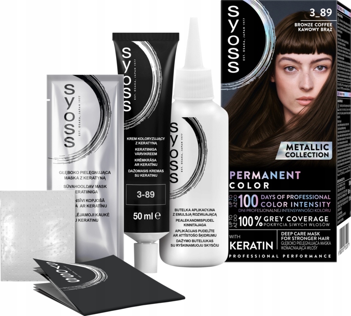 SYOSS PERMANENT COLOR METALLIC COLLECTIONFARBA DO WŁOSÓW 3_89 KAWOWY BRĄZ