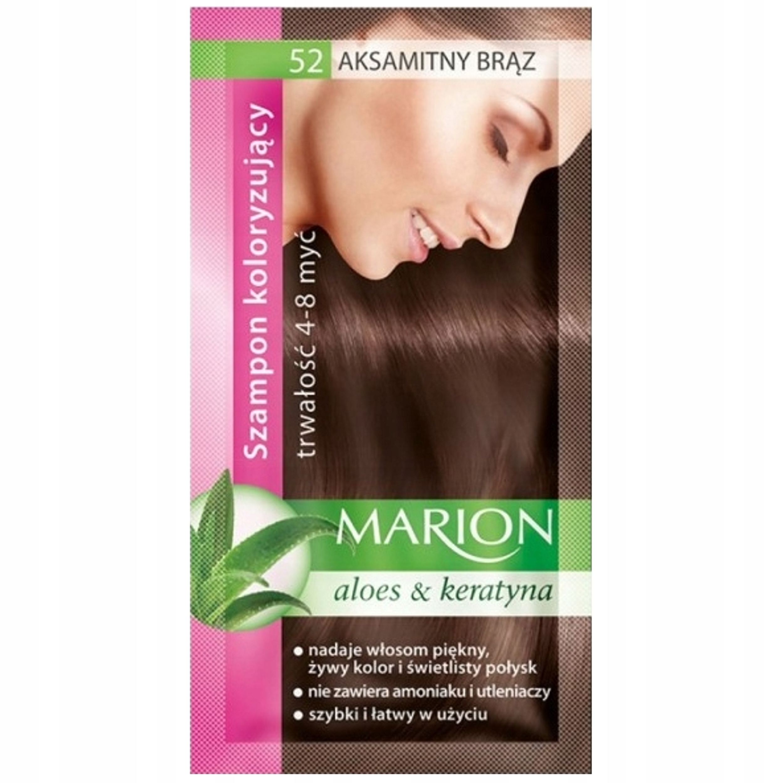 MARION SZAMPON KOLORYZUJĄCY 4-8 MYĆ 52 AKSAMITNY BRĄZ SASZETKA 40 ML