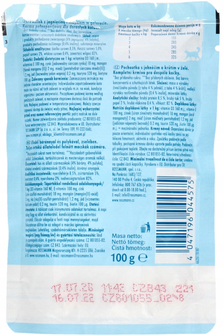 WINSTON MOKRA KARMA DLA KOTÓW Z JAGNIĘCINĄ I INDYK