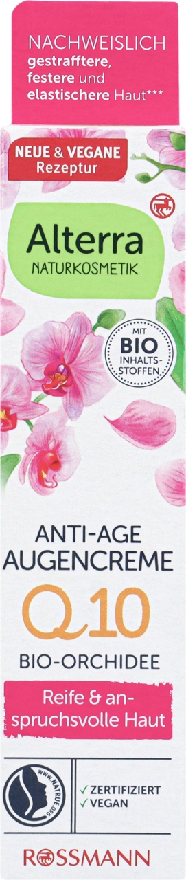 ALTERRA ANTI-AGE Q10 KREM POD OCZY PRZECIWZMARSZCZKOWY Z BIO ORCHIDEĄ 15 ML
