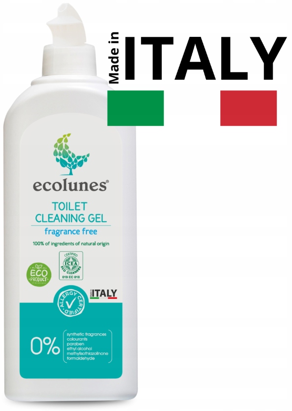 ECOLUNES HIPOALERGICZNY ŻEL DO CZYSZCZENIE WC TOALET BEZZAPACHOWY 500 ML