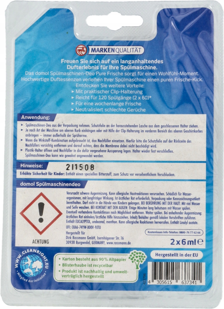 DOMOL ZAPACH DO ZMYWARKI 2 X 6 ML