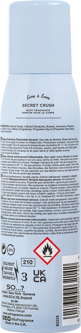 SO? MISS SO? SECRET CRUSH DEZODORANT W SPRAY'U PERFUMOWANY 150 ML
