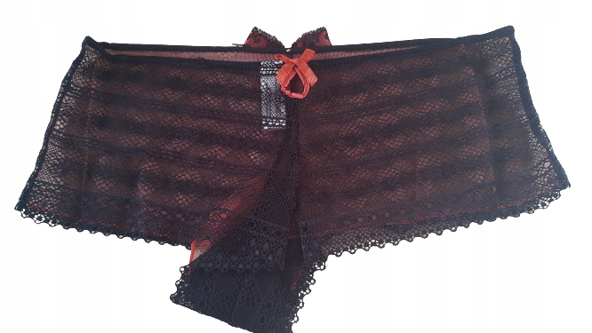 Majtki koronkowe szorty VALEGE Lingerie Adele czarne w rozmiarze L 40