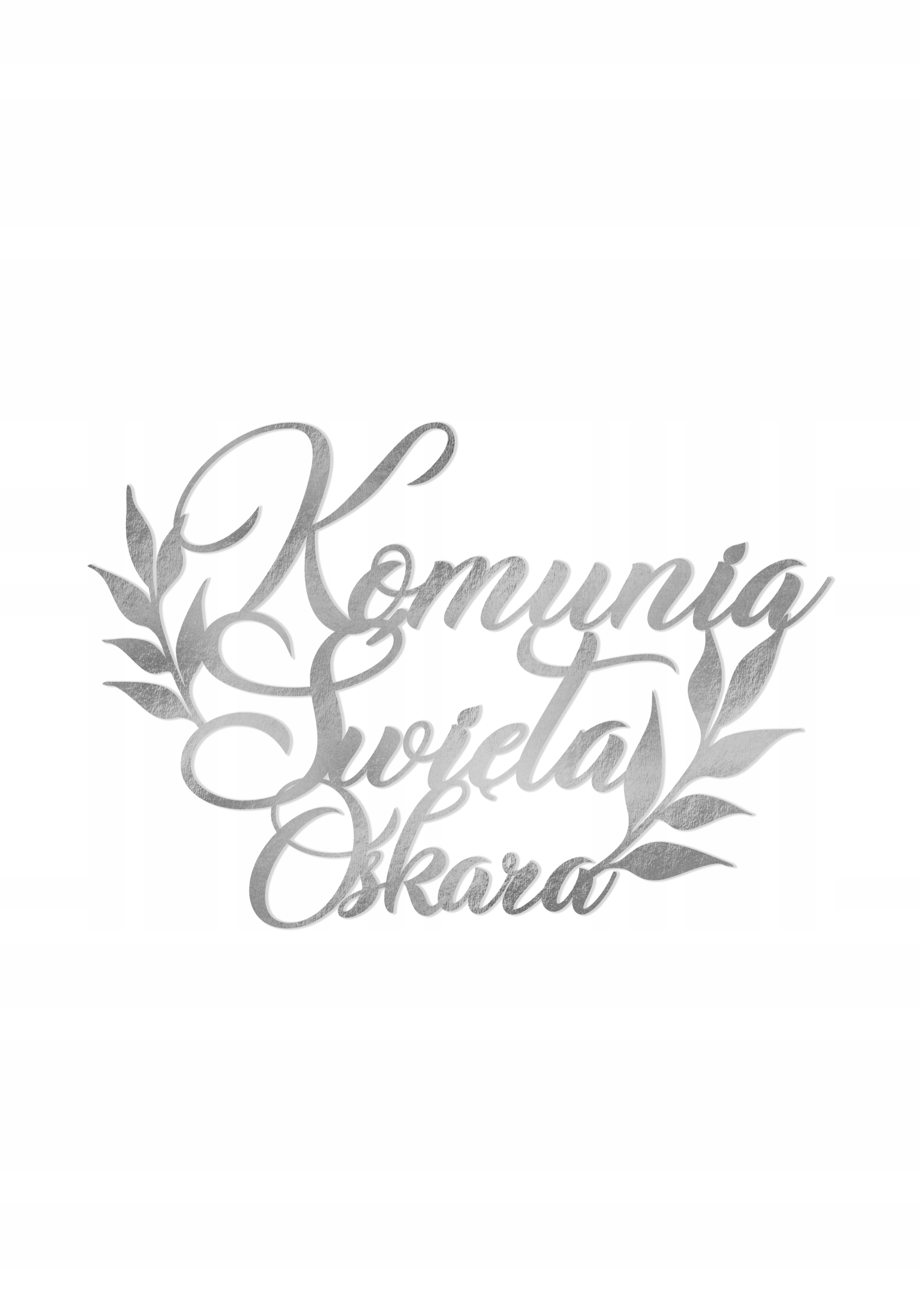 Wizualizacja topper "komunia święta" oraz imie dziecka