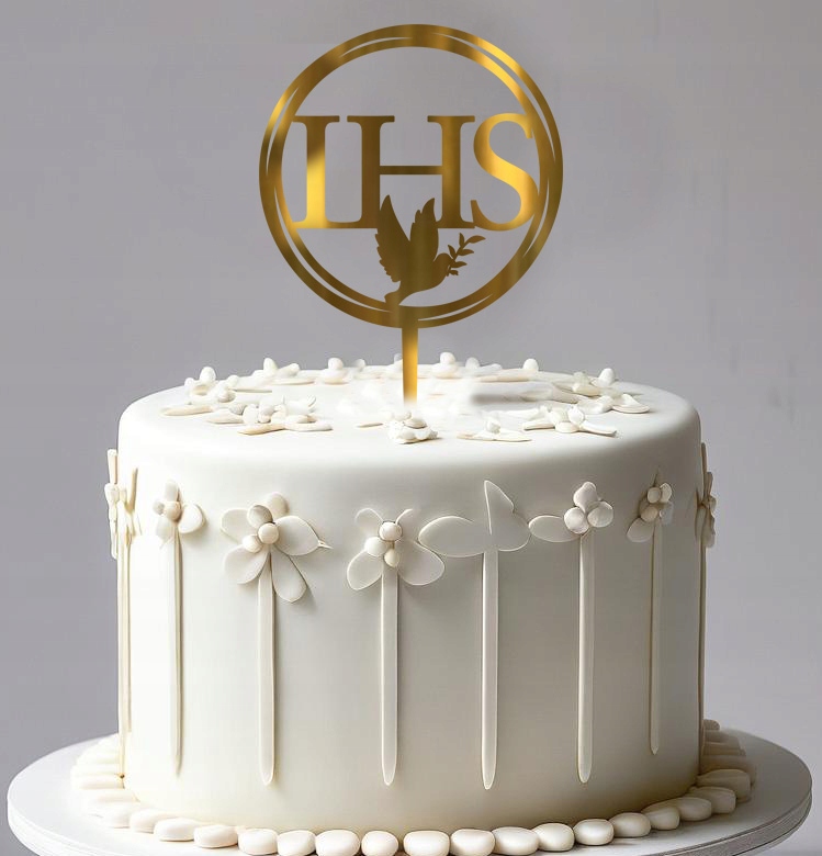 Wizualizacja topperu na białym torcie