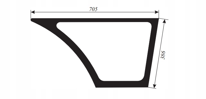 Szyba Drzwi Dolna Prawa JCB 3CX 214-2, 215 S, 215 E 3CX SM