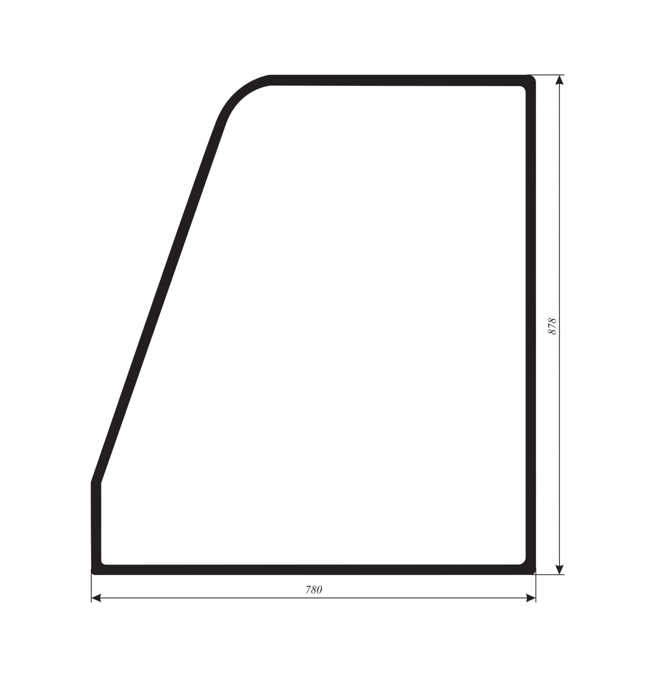 Szyba drzwi górna JCB 520, 526, 528
