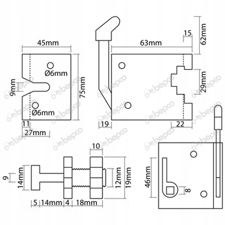 83944243 Zamek Drzwi Prawy Case-IH,David Brown