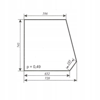 szyba boczna ciągnika URSUS C-330, 2812, MF-255 Zamość prod. 1998