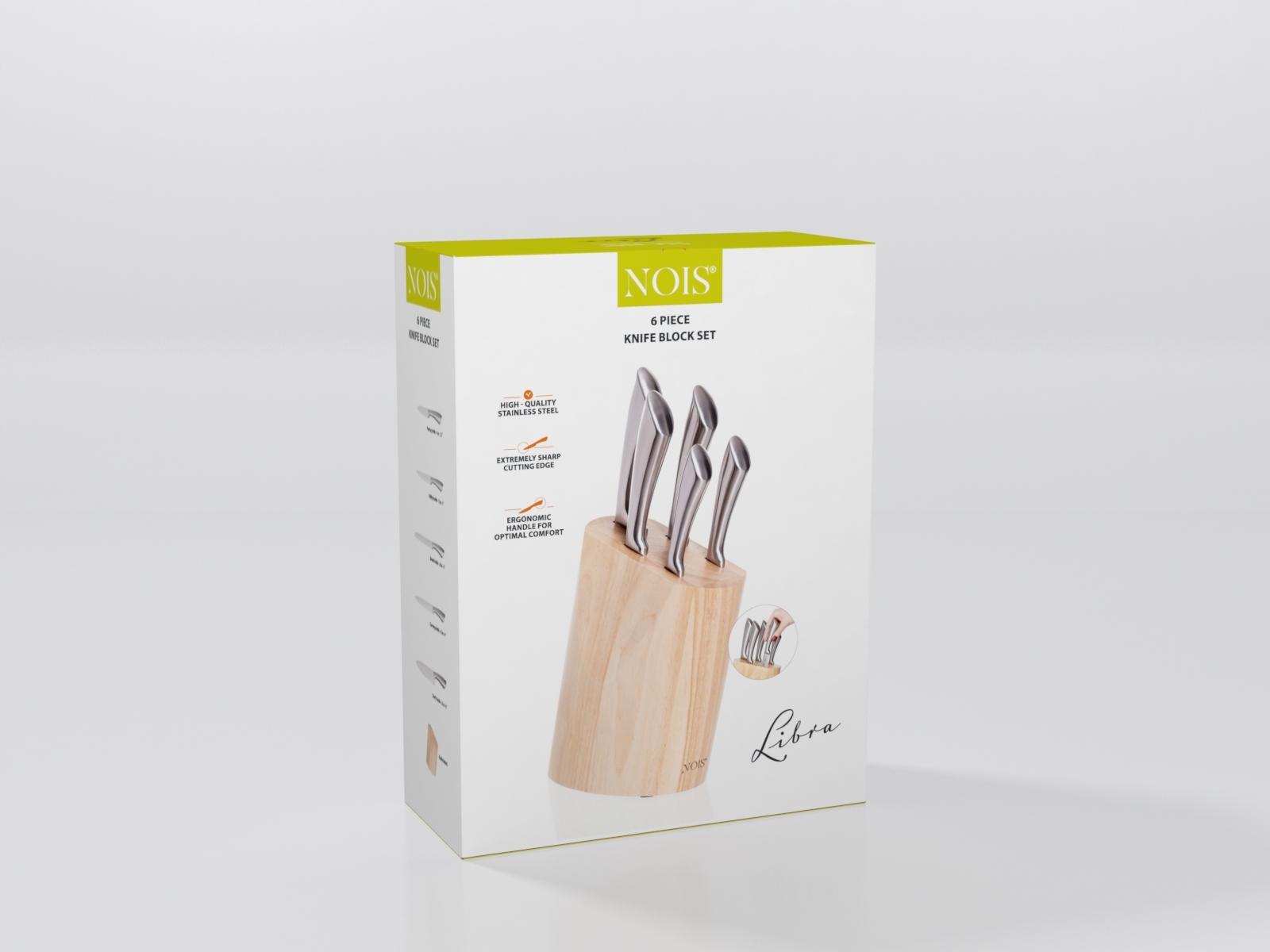 Zestaw noży LIBRA w bloku 6 elementów NOIS