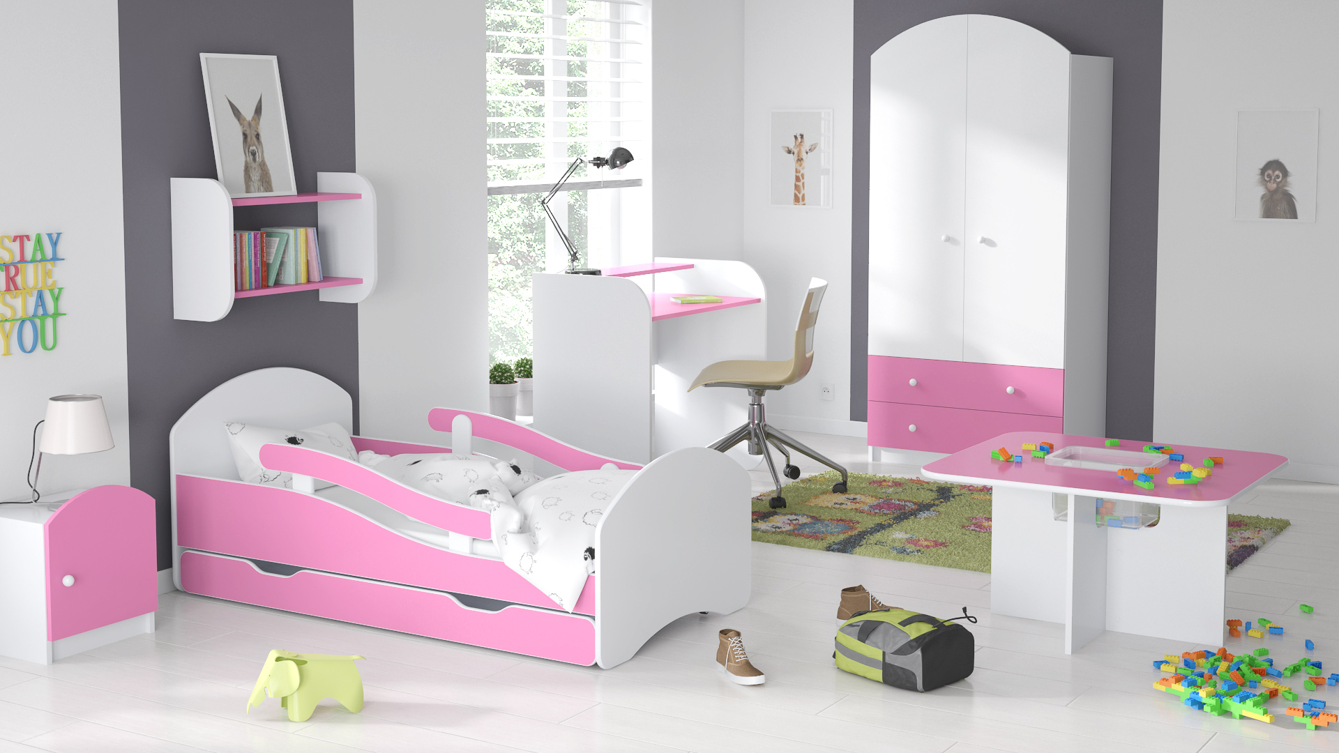 014 Półka 70 biało-różowe