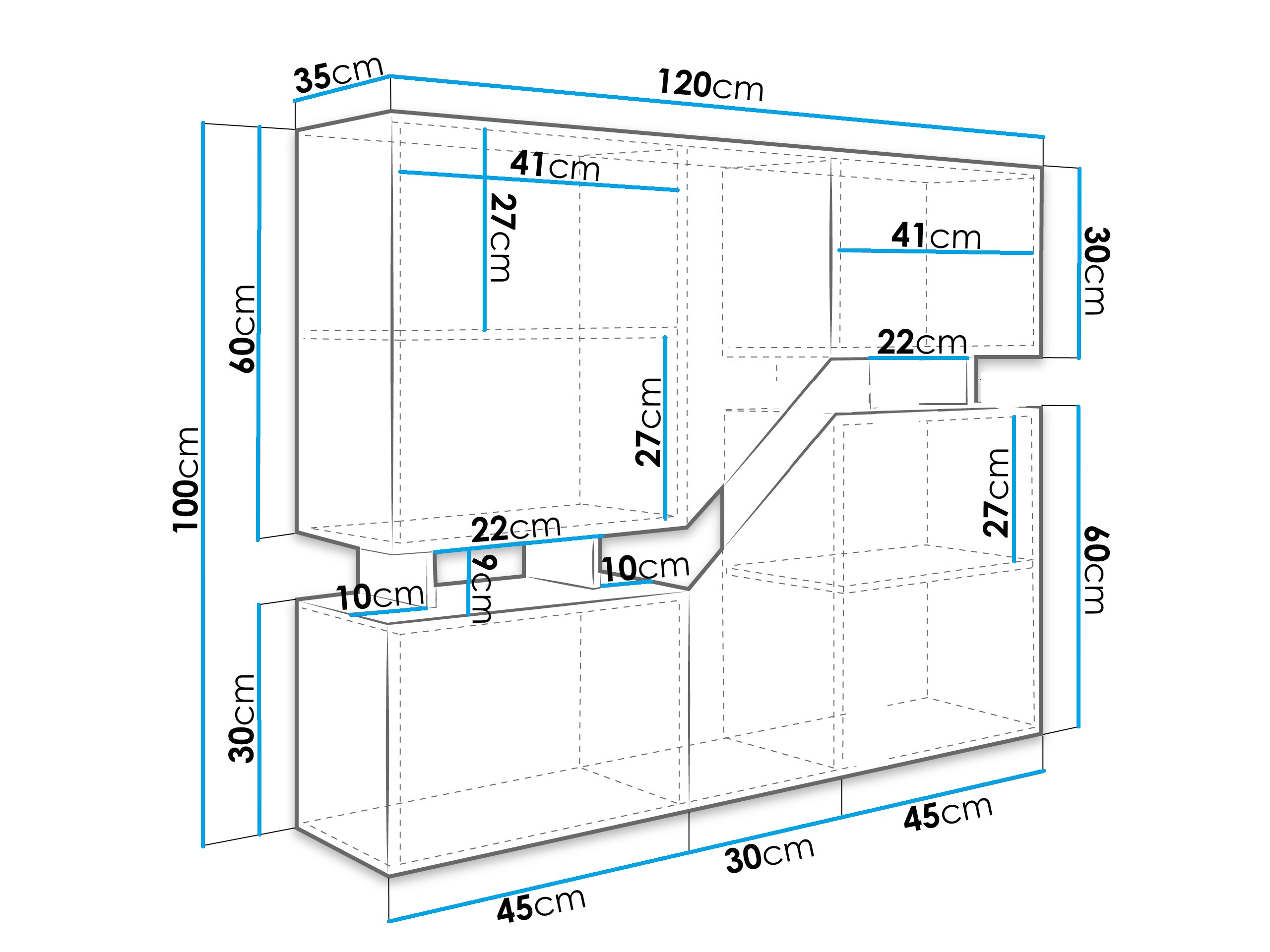 Komoda DOUBLE do salonu pokoju kaszmir dąb cremona