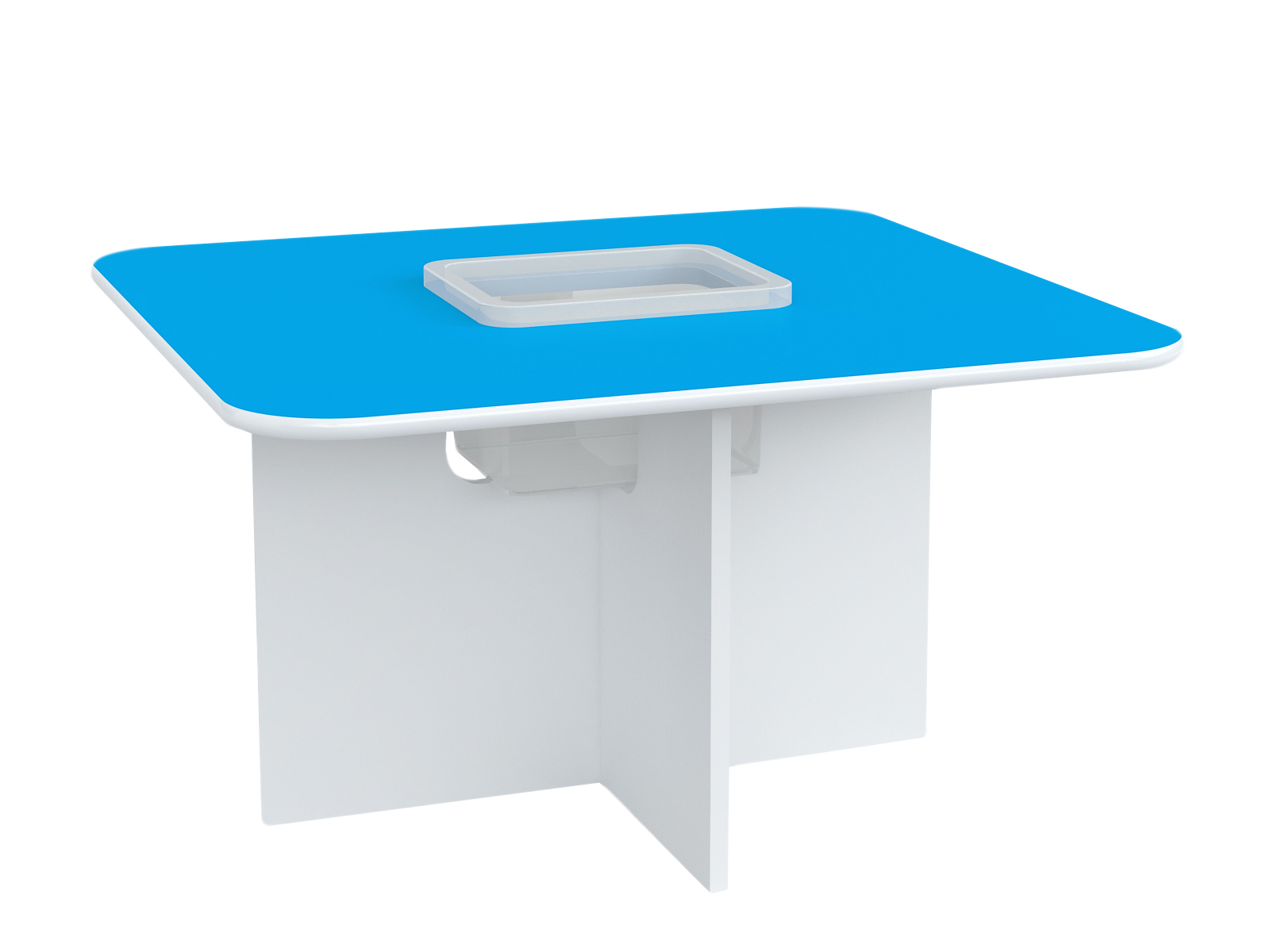 011 Stolik dziecięcy biało-niebieski