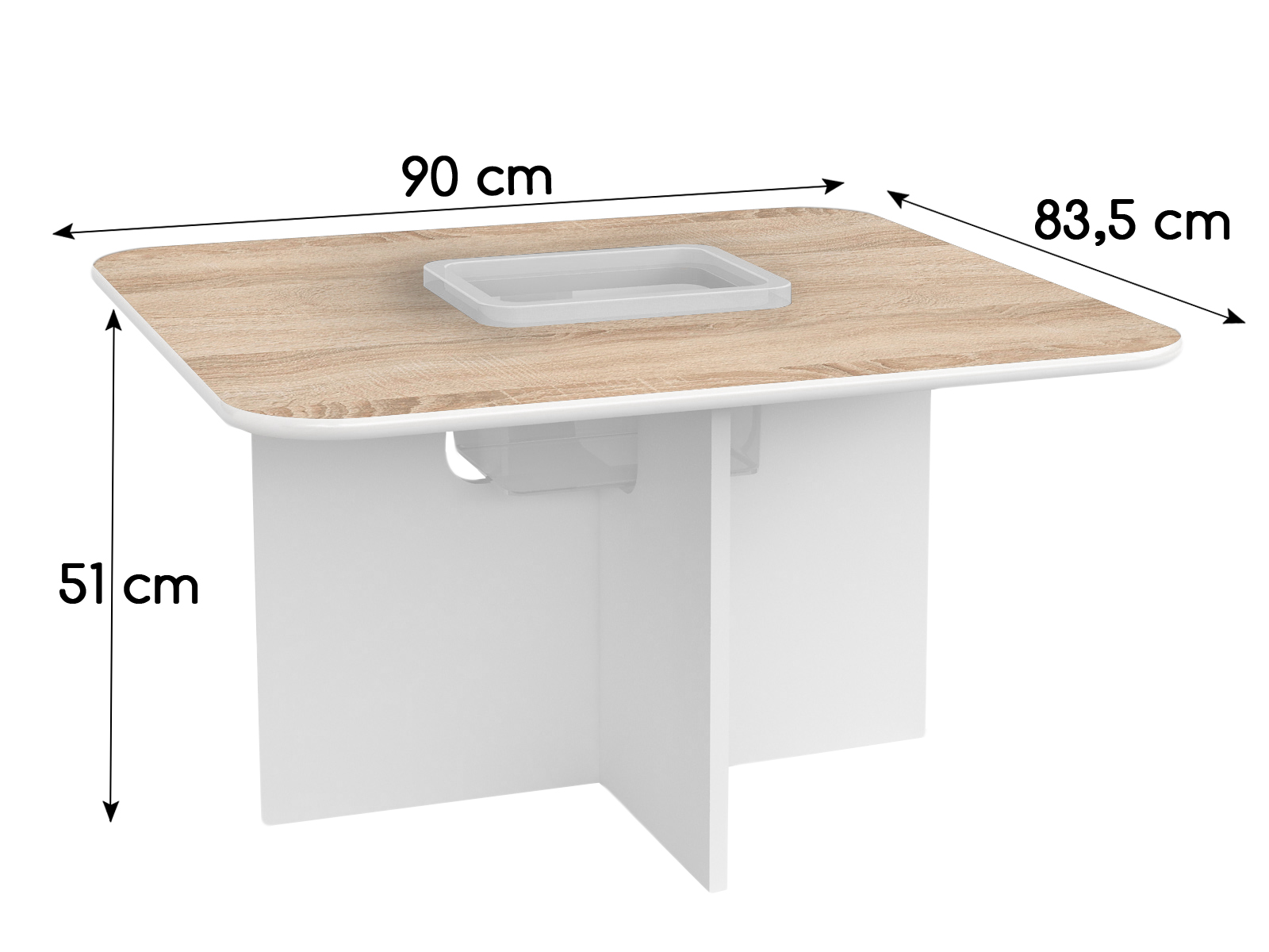 011 Stolik dziecięcy biało-sonoma