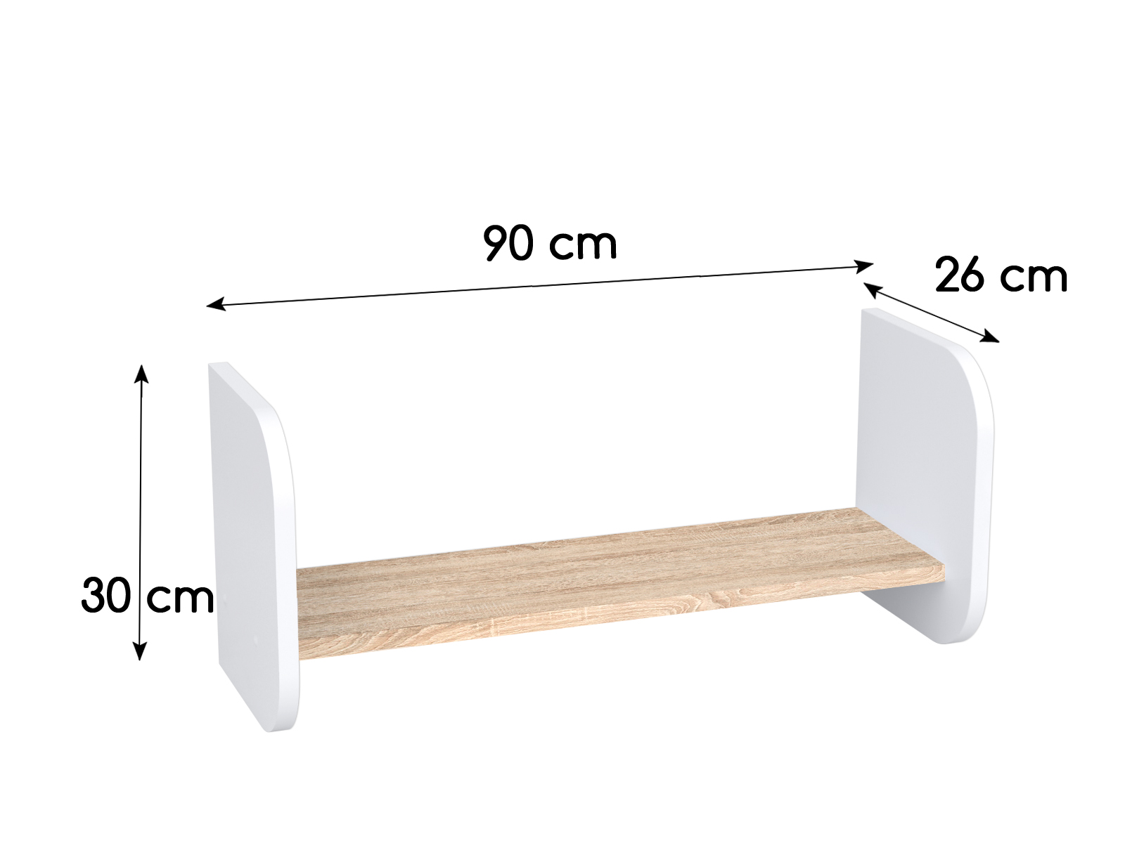 014 Półka 90 biało-różowa