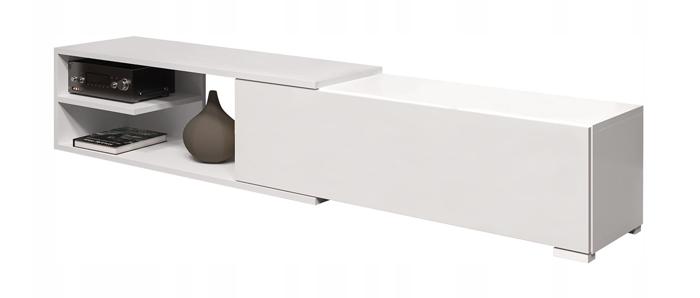 ROZSUWANA szafka rtv do salonu stojąca uniwersalna biała