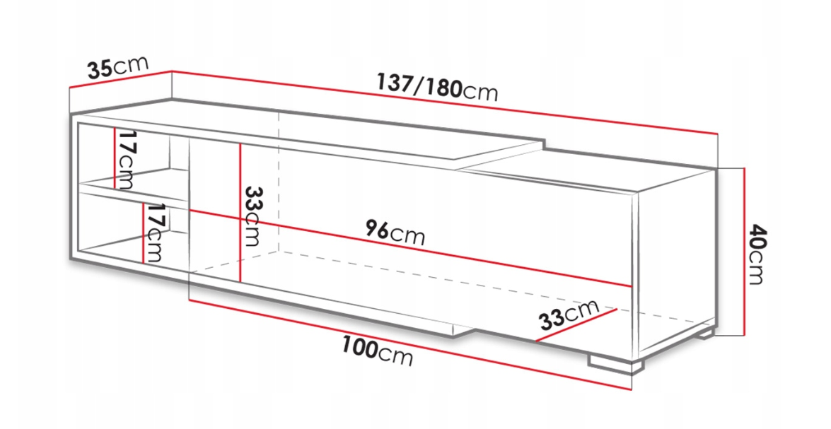 ROZSUWANA szafka rtv do salonu stojąca uniwersalna biała