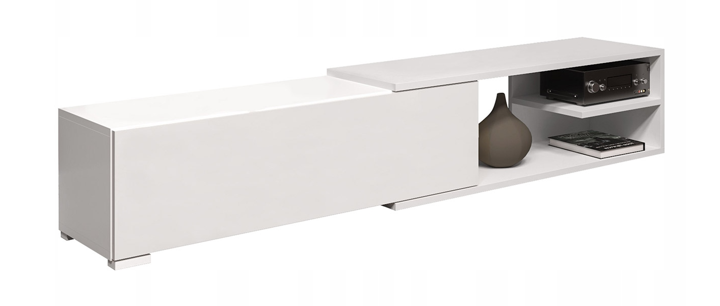 ROZSUWANA szafka rtv do salonu stojąca uniwersalna biała