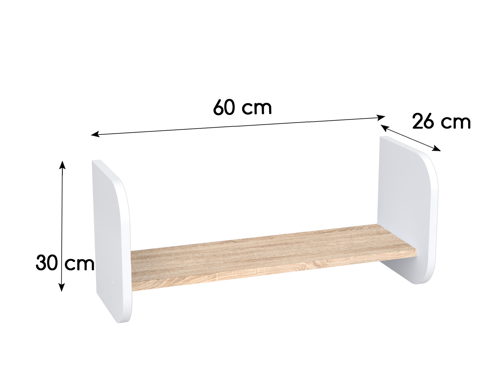 014 Półka 60 biało-różowa