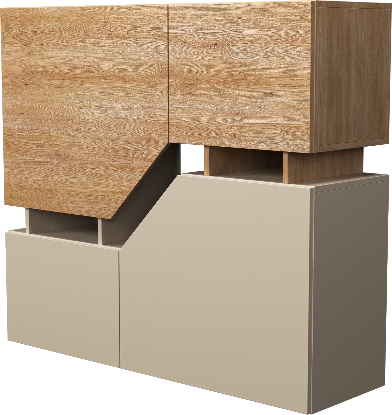 Komoda DOUBLE do salonu pokoju kaszmir dąb cremona