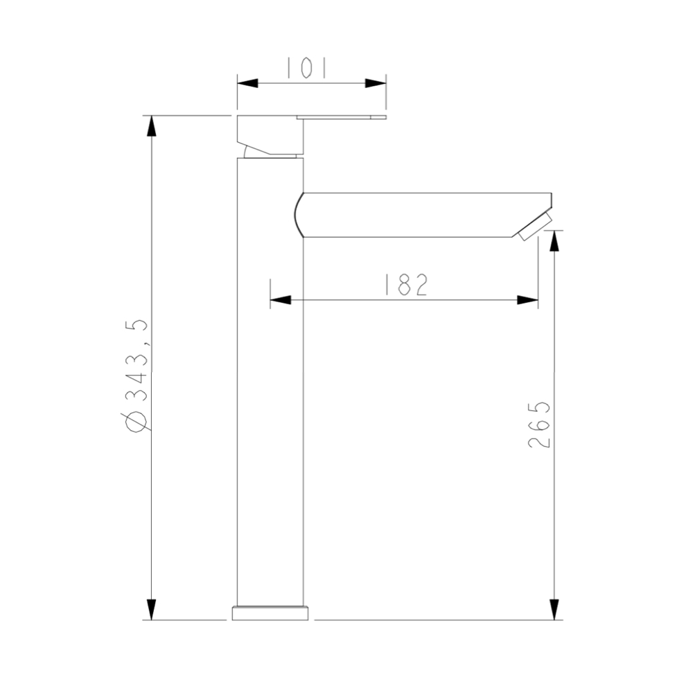 Bateria umywalkowa wysoka WEZER EKO11A-09-BLACK