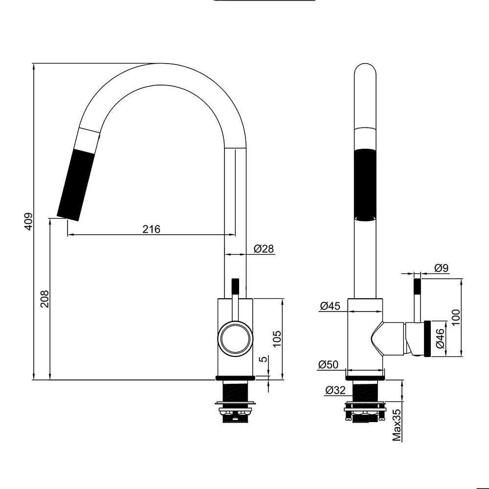 Bateria kuchenna stojaca WEZER NIO4-18-GUNGREY