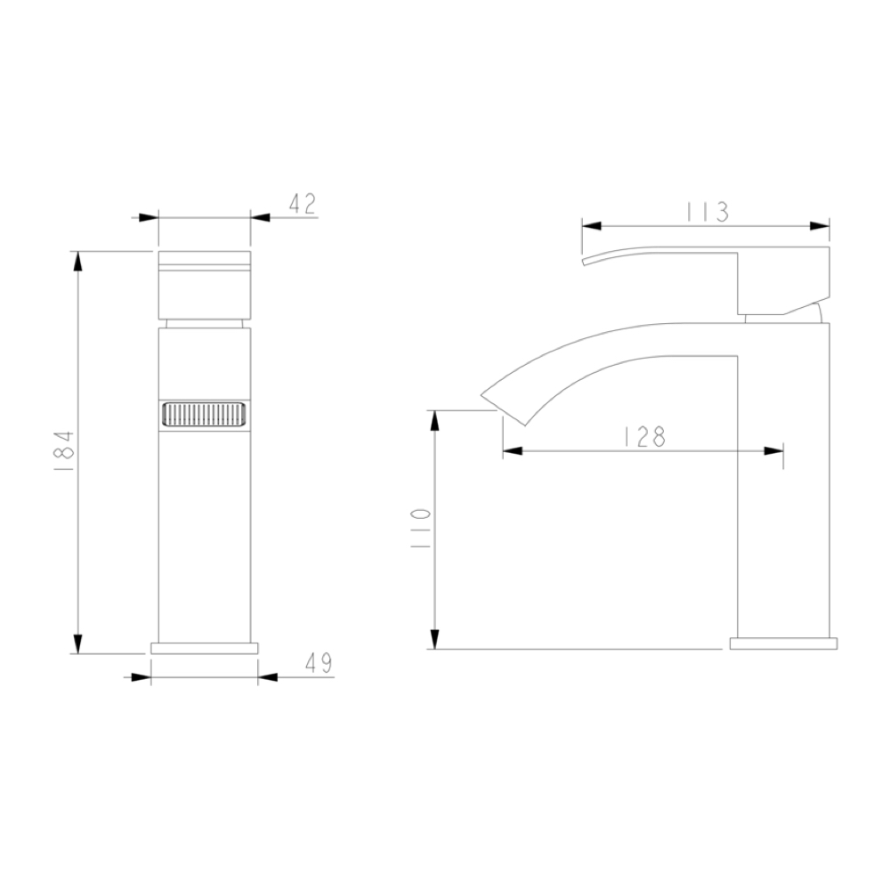 Bateria umywalkowa WEZER PRO1B-06