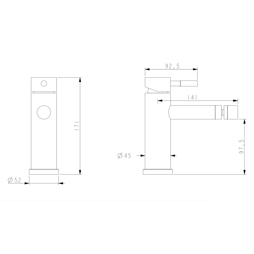 Bateria bidetowa WEZER EKO2A-09