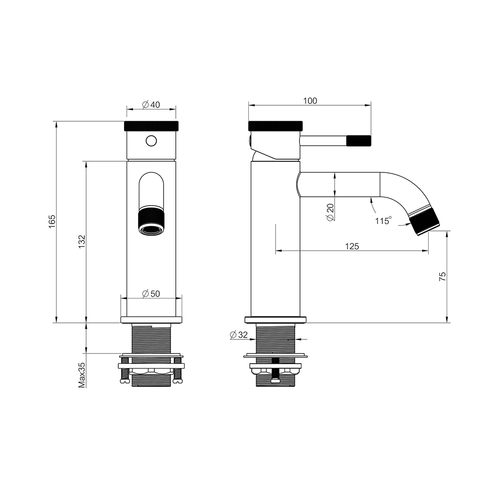 Bateria umywalkowa WEZER NIO1-18