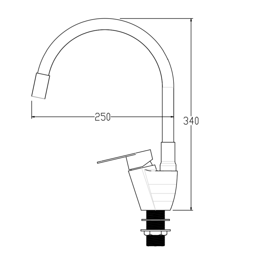 Bateria kuchenna WEZER POD4X-04B z elastyczną wylewką