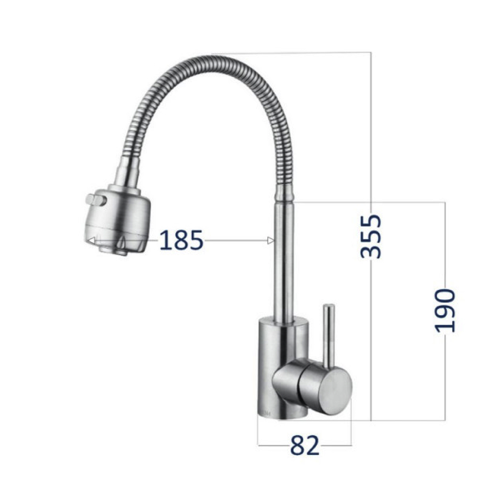 Bateria kuchenna WEZER EKO4D-01 z elastyczną wylewką - 2 rodzaje strumienia