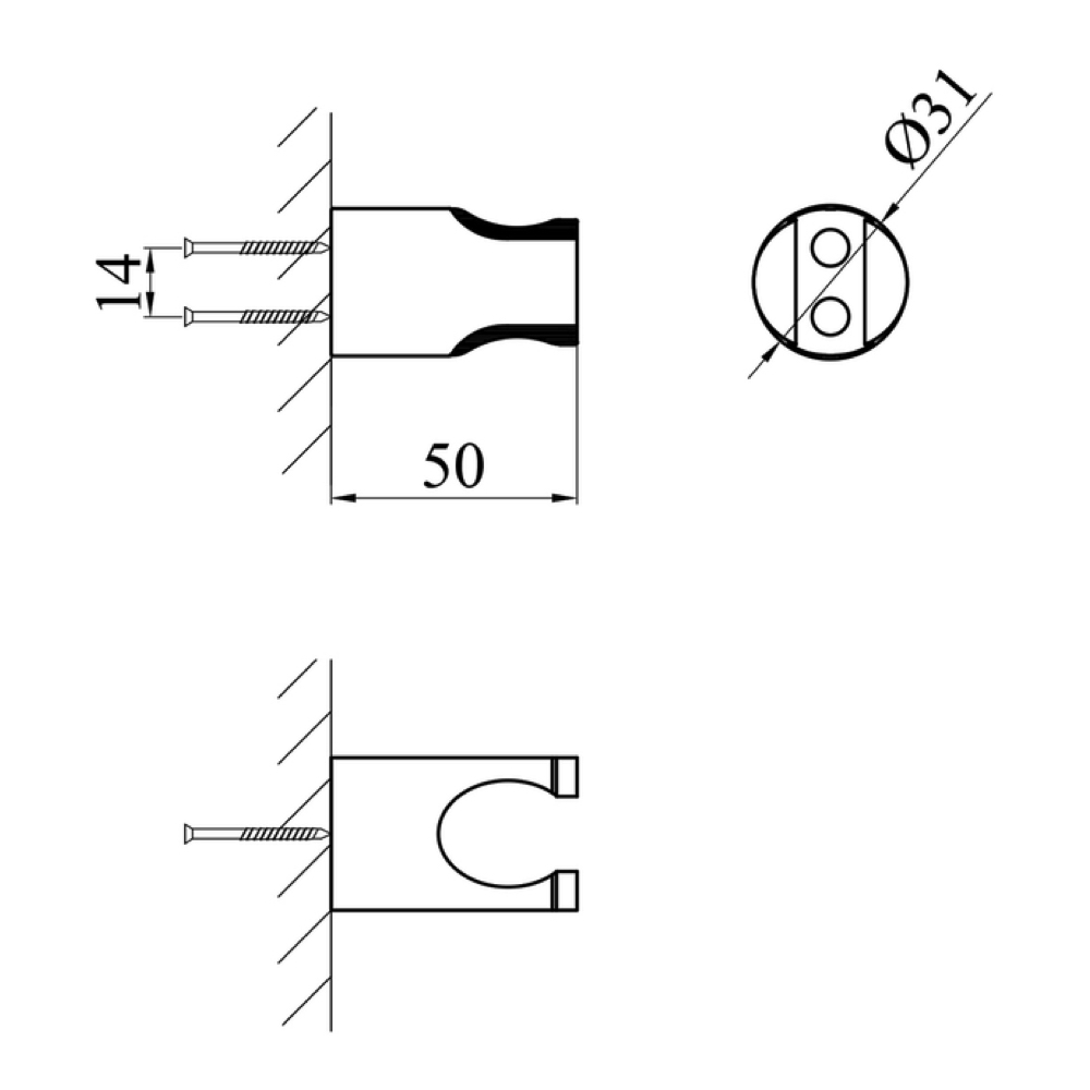 Uchwyt prysznicowy punktowy WEZER WQZ-015