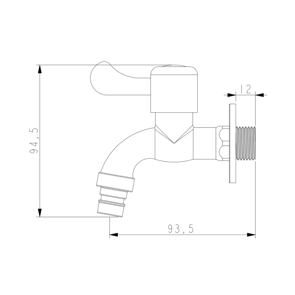 Zawór czerpalny z adapterem WEZER EKO22-11