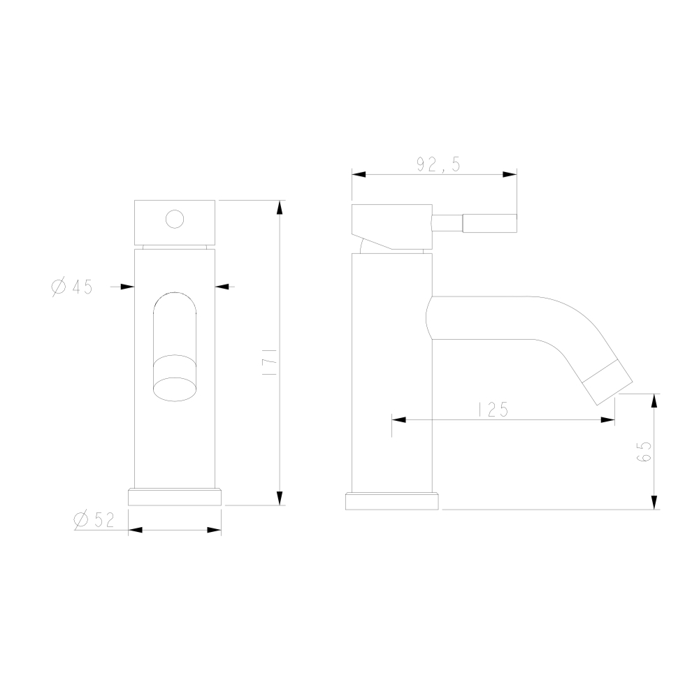 Bateria umywalkowa WEZER EKO1C-01-BLACK