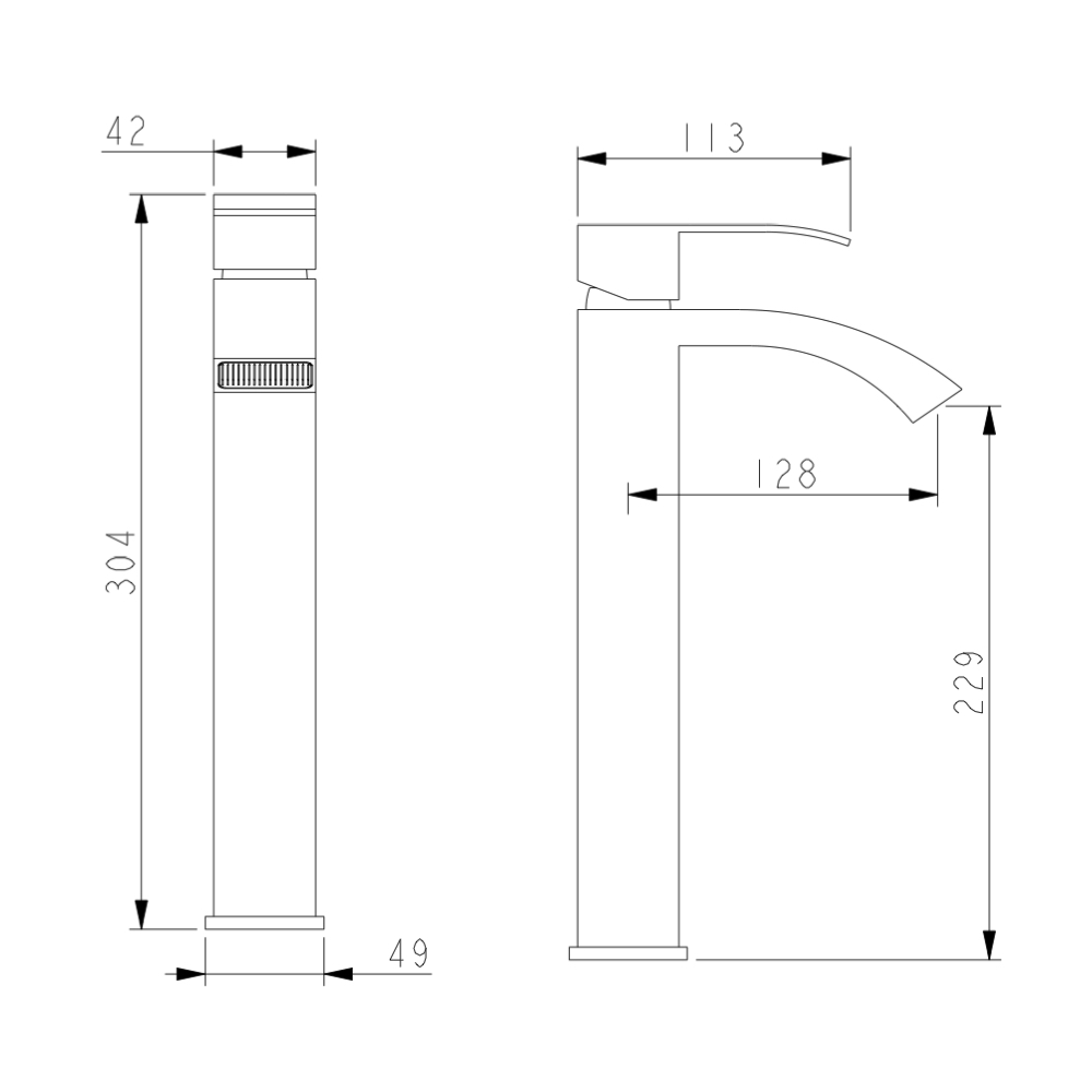Bateria umywalkowa wysoka WEZER PRO11B-06