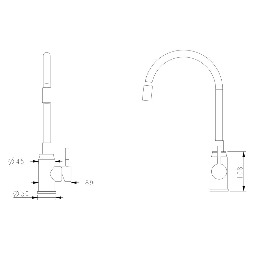 Bateria kuchenna WEZER EKO42X-02B z elastyczną wylewką