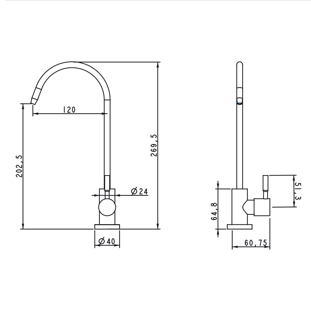 Bateria do wody filtrowanej WEZER EKO4F-13-BLACK