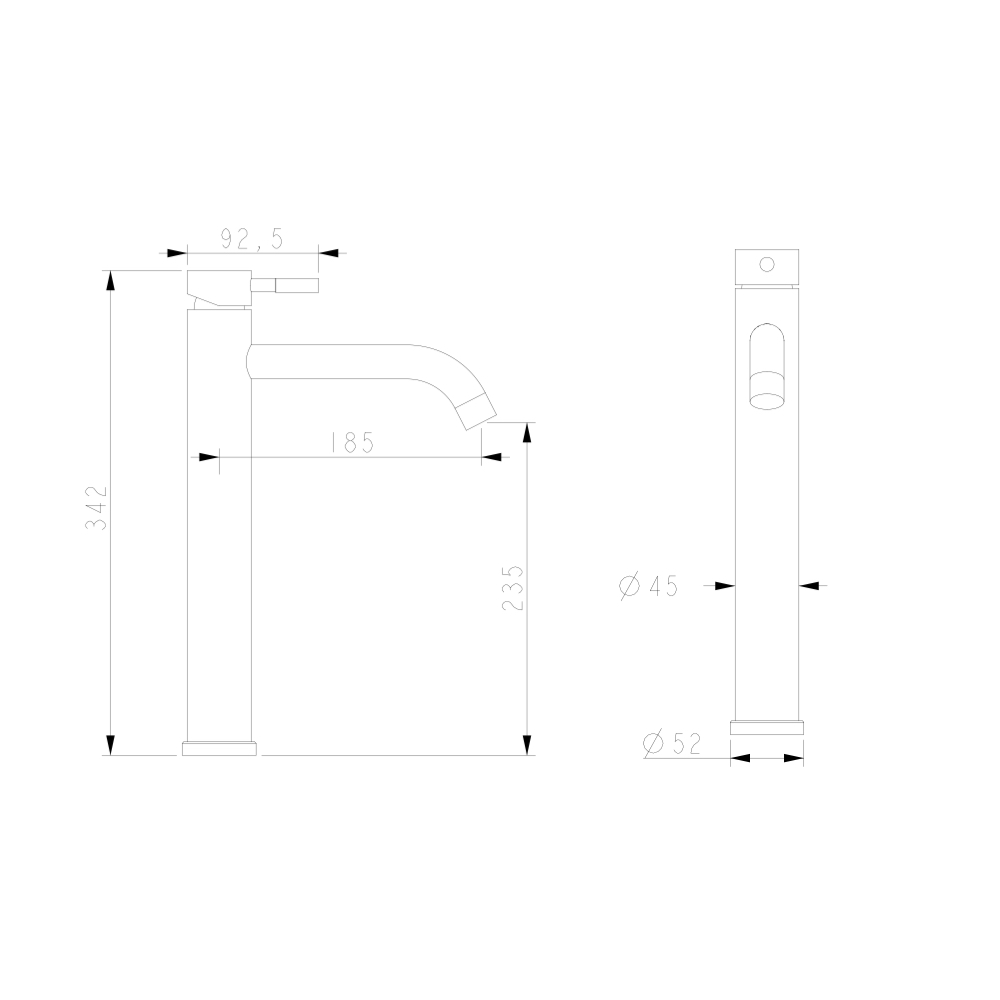 Bateria umywalkowa wysoka WEZER EKO11C-01