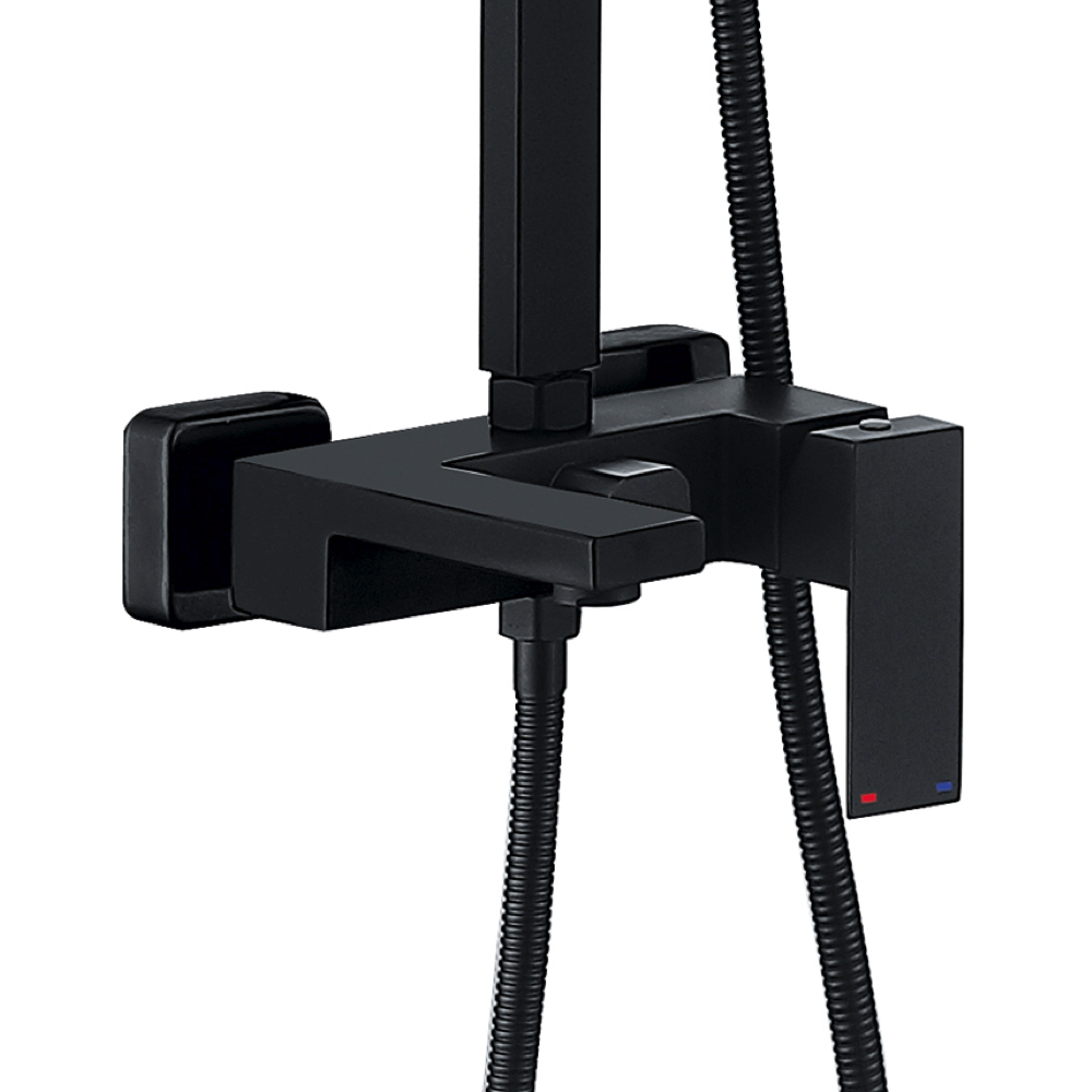 Deszczownica z baterią wannową WEZER PRO16B-02-BLACK