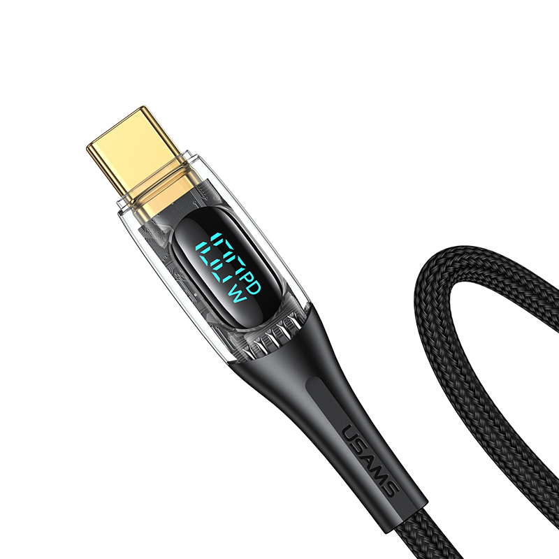 Cavo USB-C A USB-C P4Y Shadow 2m Viola, Ricarica Rapida PD 100W E Display Digitale, Intrecciato - 2
