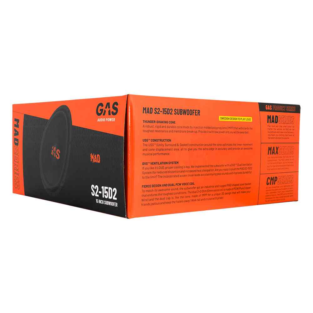 GAS Audio Power MAD S2-15D2 opakowanie producenta