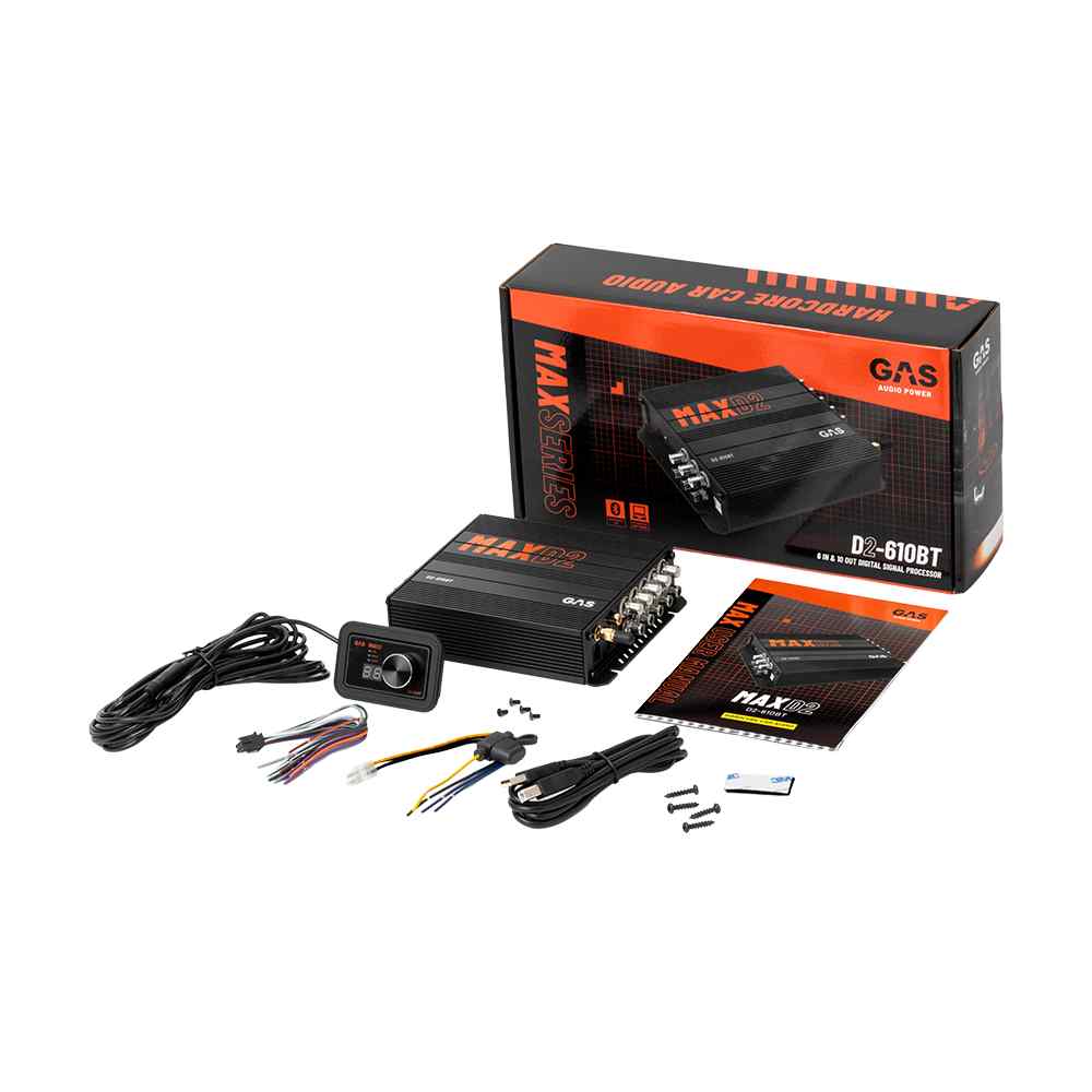 GAS Audio Power MAX D2-610BT zestaw z akcesoriami