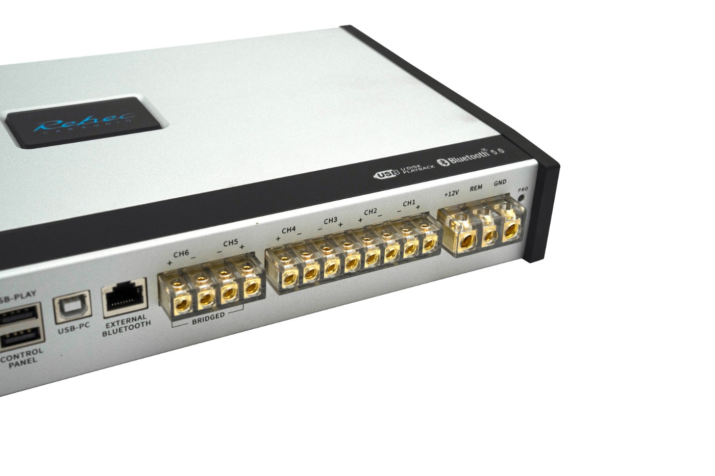 REBEC A-Series A8S detale złączy USB i terminali