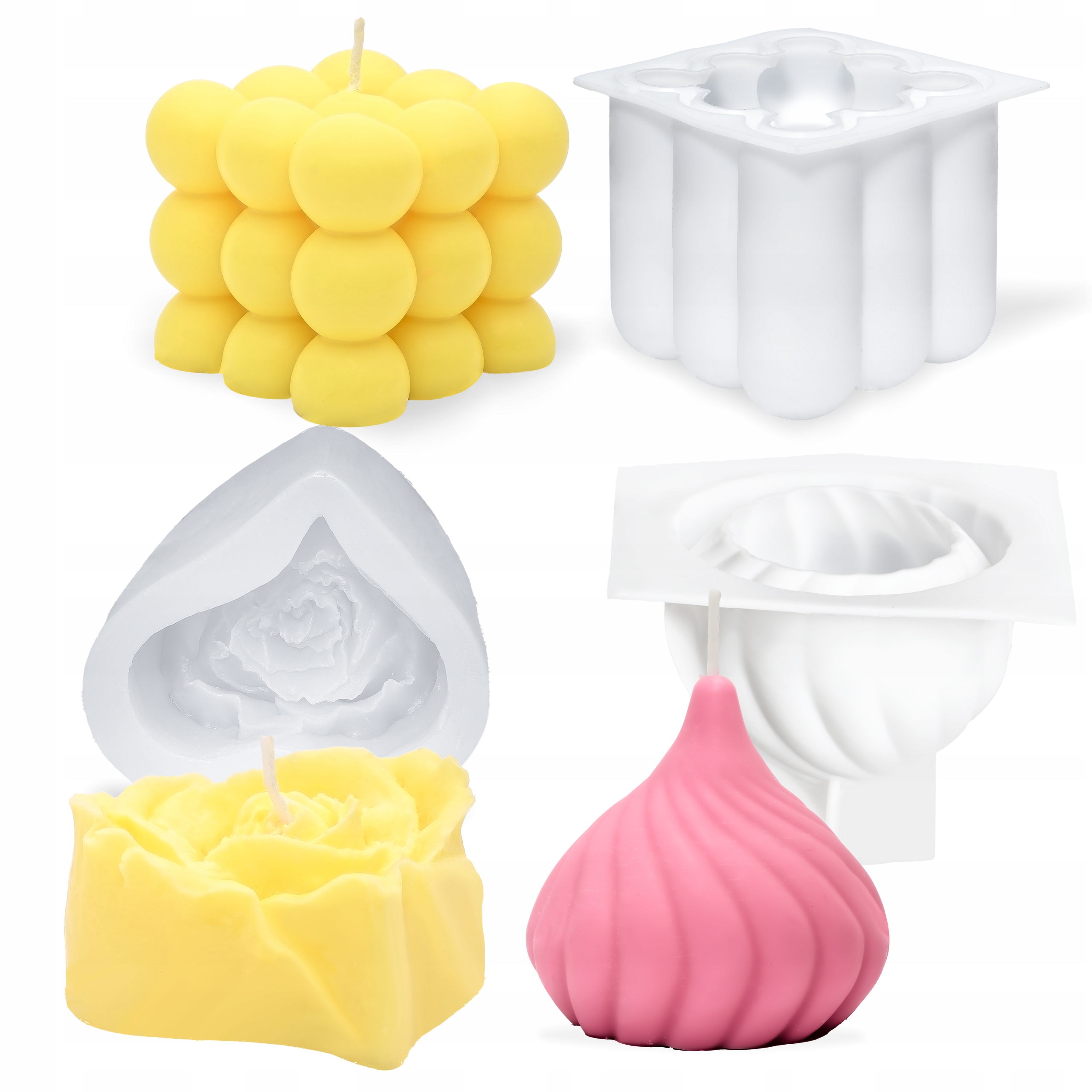 ZESTAW DO ROBIENIA ŚWIEC ŚWIECZEK SOJOWYCH DIY FOREMKI WOSK OLEJEK PREZENT