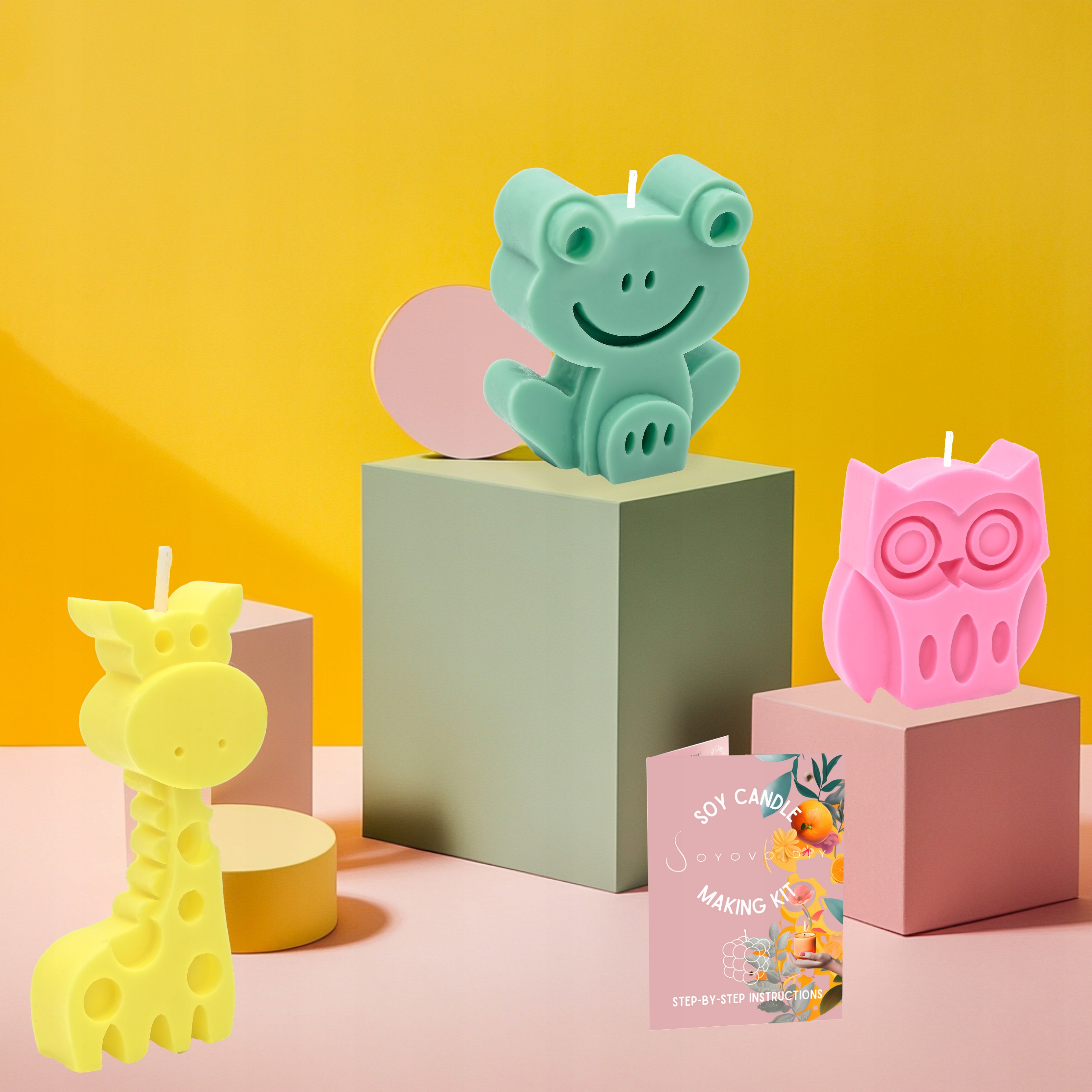 ZESTAW FOREMEK DO WYROBU ŚWIEC SOJOWYCH AKCESORIA DO ŚWIECZEK DIY ZWIERZĘTA