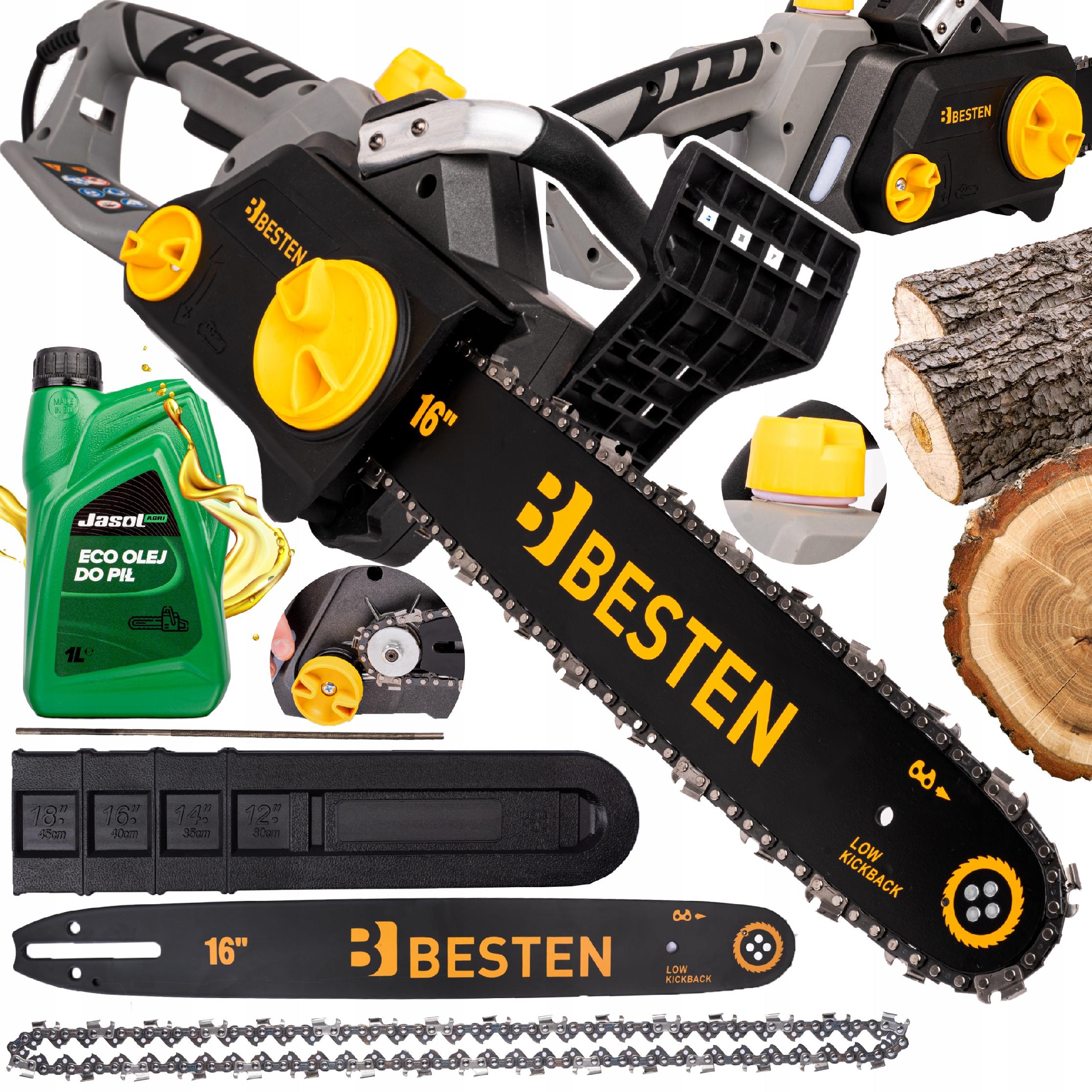 PIŁA ŁAŃCUCHOWA PILARKA ELEKTRYCZNA DO DREWNA 2400W PROWADNICA 40CM + OLEJ