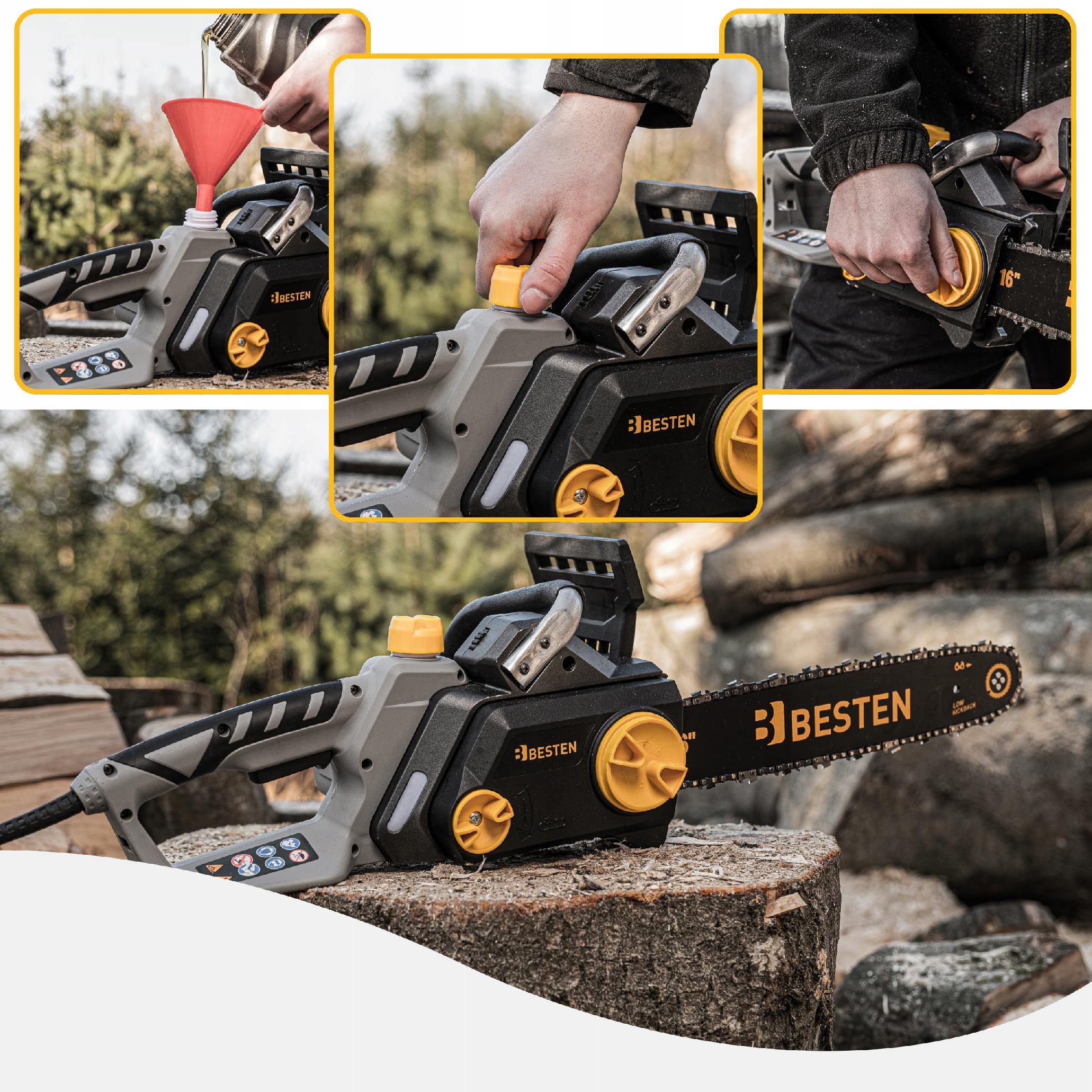 PIŁA ŁAŃCUCHOWA PILARKA ELEKTRYCZNA DO DREWNA 2400W PROWADNICA 40CM + OLEJ