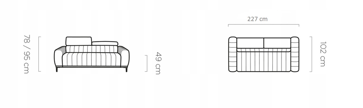 Nowoczesna Kanapa GANDI 160 Funkcjonalna Sofa System Rozkładania Grafitowa