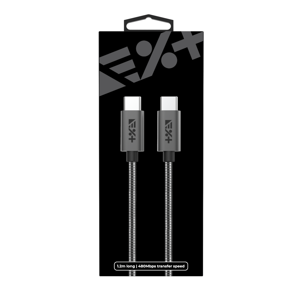 NEXT ONE Kabel Metallic USB-C / USB-C 1,2 m space gray
